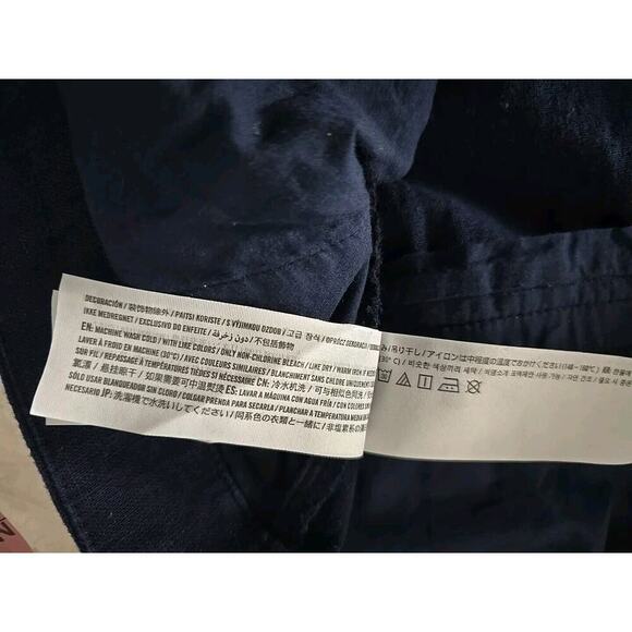 Abercrombie & Fitch Comfy Linen Cotton Blend Wide Leg Pant Blue Sz M Resort - Picture 10 of 12